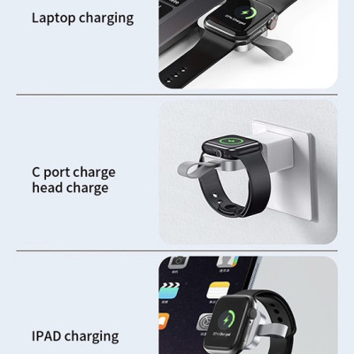 Sạc  đồng hồ không dây Wiwu Wireless Charger M16 Pro cho đồng hồ thông minh tương thích với series 8/ Ultra/7/6/5/4/3/2/1 (38mm, 40mm, 41mm, 44mm, 45mm) - Hàng chính hãng