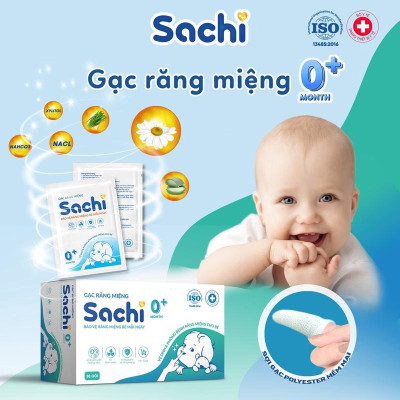 Mua 2 Gạc Rơ Lưỡi Sachi cho bé từ 0 tháng tuổi- Tặng 1 kem hăm Liniment