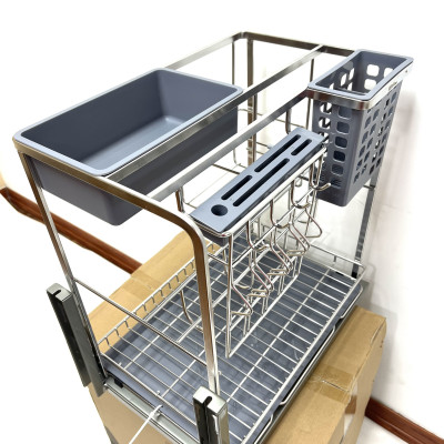 {Hàng chính hãng} Kệ dao thớt chai lọ nan dẹt Inox 304 bóng mờ cao cấp