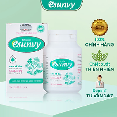Viên Uống Esunvy Giúp Thanh Nhiệt Giải Độc, Giảm Mụn Trứng Cá, Hạn Chế Vết Thâm Hộp 30 Viên TTP006