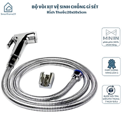 Bộ Vòi Xịt Vệ Sinh Chống Gỉ Sét - Tia Nước Siêu Mạnh, Dây Dài 1m2 - HÀNG CHÍNH HÃNG MINIIN