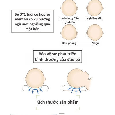 GỐI NẰM ORGANIC HỖ TRỢ ĐẦU CHO BÉ 6-15 THÁNG KUKU - KU2084