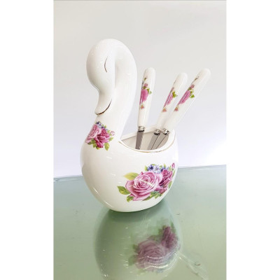 HŨ SỨ ĐỰNG KẸO | HŨ SỨ TẠO HÌNH THIÊN NGA ĐỂ KẸO - THÌA NĨA - CẮM HOA DECOR CHO PHÒNG KHÁCH HOA VĂN CAO CẤP KẺ VÀNG KIM