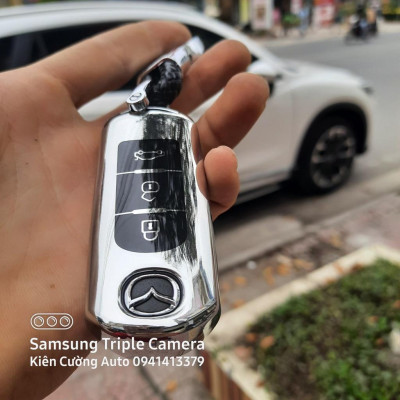 Bao chìa khoá ô tô Mazda 3 nút silicon mạ crom Full hộp