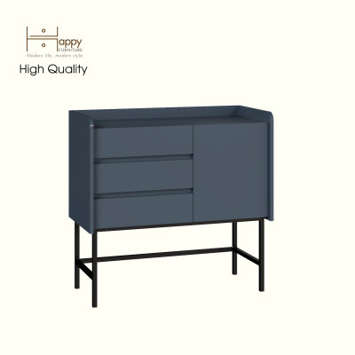 [Happy Home Furniture] LAVIA, Tủ lưu trữ 3 ngăn kéo - 1 cửa mở - chân sắt, 90cm x 40cm x 86cm ( DxRxC), THK_157