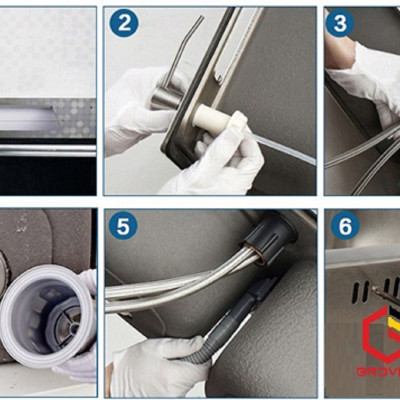 CHẬU RỬA BÁT, CHÉN INOX 2 HỐ CÂN GRBC7843C 