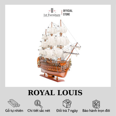 Mô hình thuyền cổ ROYAL-LOUIS cao cấp, mô hình thuyền gỗ tự nhiên sang trọng lắp ráp sẵn 1st FURNITURE