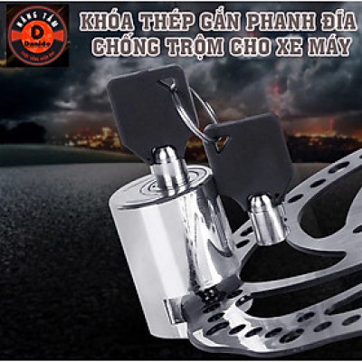 Khóa phanh đĩa xe máy chống trộm, khoá phanh đĩa chất liệu 100% thép nguyên khối cho moto, xe máy, xe đạp D Danido