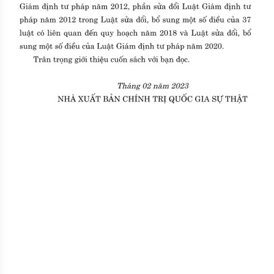 Luật Giám định tư pháp (hiện hành) (sửa đổi, bổ sung năm 2018, 2020) 