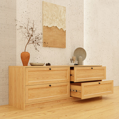 HAPPY FURNITURE , MATTA - Tủ lưu trữ 4 ngăn kéo, THK_224 , 160cm x 45cm x 56cm DxRxC