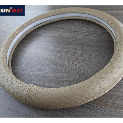 Bọc vô lăng cao cấp Macsim mã L612 mới chất liệu da thật - Khâu tay 100% size M màu be