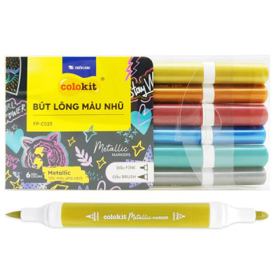 6 Bút Lông Màu Nhũ - Colokit FP-C023