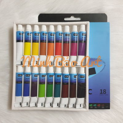 Màu Acrylic Miya Himi Set 12/18/24 màu dạng tuýp 12ml