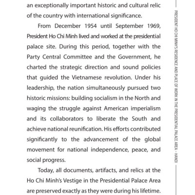 President Ho Chi Minh’s Residence  and Place of Work in the Presidential Palace Area - Ha Noi