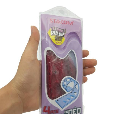 Bộ 3 Cây Thước Dẻo Stacom FR102S - Màu Đỏ