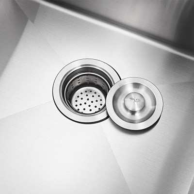 Combo chậu rửa chén bát inox hai hố cân 8245, vòi rửa bát inox rút dây 01, bộ xả chậu, bình xà phòng, rá inox đa năng