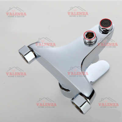 Bộ vòi sen tắm nóng lạnh Valenza 3404 chất liệu đồng thau mạ crom kèm đầy đủ bát sen tắm táp, dây sen tắm inox, cài sen, chân sen-Nước chảy mạnh