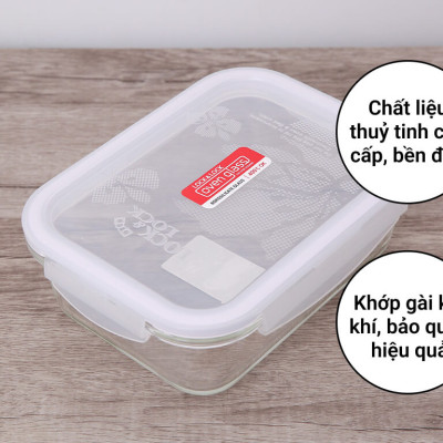 Hộp Bảo Quản Thủy Tinh Hình Chữ Nhật Lock&Lock-LLG445 200x152x74mm 1.0L