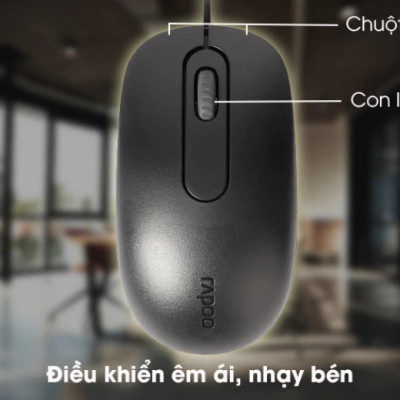 [ Hàng Chính Hãng ] Chuột Rapoo N200 - Kết nối USB - Bảo hành 24 tháng