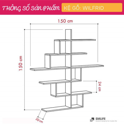 Kệ gỗ trưng bày kiểu dáng thanh lịch SMLIFE Wilfrid