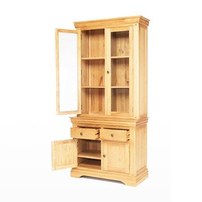 Tủ Chén Cao Kính Victoria Gỗ Sồi IBIE