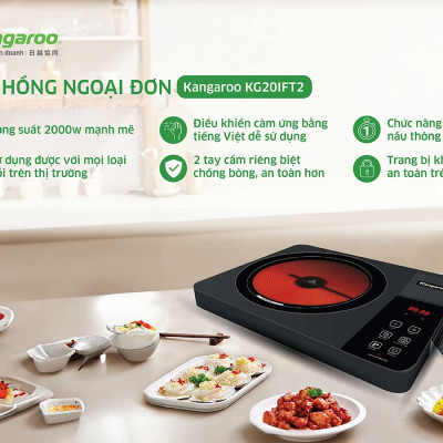Bếp hồng ngoại đơn Kangaroo KG20IFT2, Công suất 2000W - Hàng chính hãng