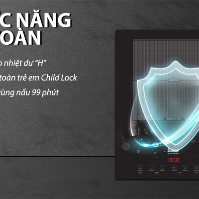 Bếp Từ Đơn LORCA TA 1017 PLUS - Hàng Chính Hãng Công Suất Lớn, Mỏng Nhẹ, Tiết Kiệm Điện, Bền Bỉ