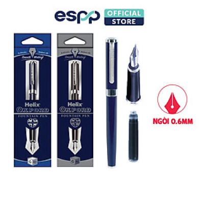 Bút viết máy cao cấp mực đều đẹp màu Xanh đen/ Hồng Ánh Cam/ Bạc - HELIX