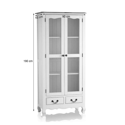 Tủ Trưng Bày 2 Cánh Kính Bella Gỗ Sồi Ibie LSD2BELO - Trắng (90 x 42 cm)