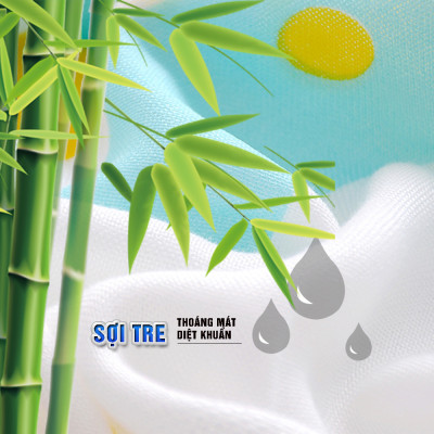 Chăn (mền) đũi cho bé từ sơ sinh đến tiểu học Bamboo Home chất liệu sợi tre thiên nhiên và sợi Cotton, siêu mềm mịn, 110x110cm - Hàng chính hãng BBH07