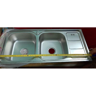 Chậu chén 2 hộc 1 cánh inox 304 (100x46x23 cm)