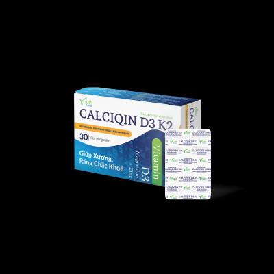 Viên Uống Calciqin D3 K2 Youth Pharma Giúp Xương, Răng Chắc Khỏe - Hộp 30 Viên
