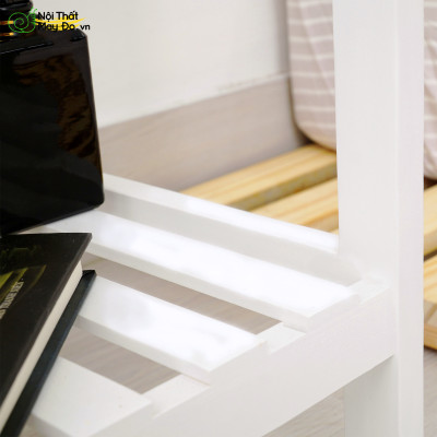 Kệ Đầu Giường Đa Năng - Shelf 2F - Thiết Kế Mặt Thanh Gỗ Hiện Đại - Lắp Ráp Dễ Dàng - Có 2 Màu Sắc Lựa Chọn