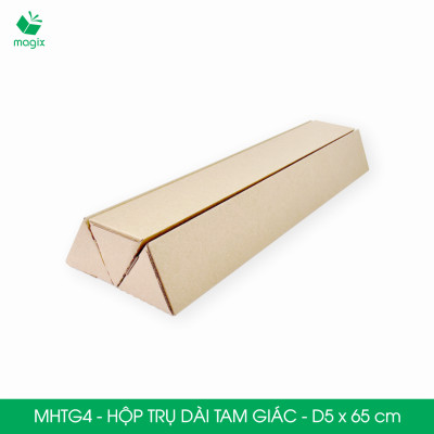 MHTG4 - D5x65 cm - 60 Hộp trụ dài tam giác thay thế ống giấy - Hộp carton đóng gói hàng