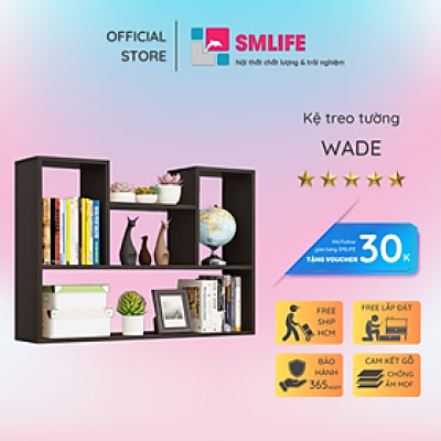 Giá sách treo tường gỗ công nghiệp SMLIFE Wade