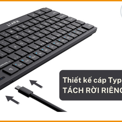 Bàn phím văn phòng có dây HAVIT KB252 Full-size 108 phím Cổng USB 1.5m Đen Hàng Chính Hãng