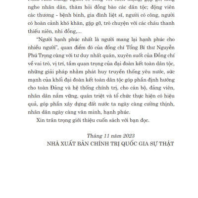 Phát huy truyền thống đại đoàn kết dân tộc xây dựng đất nước ta ngày càng giàu mạnh, văn minh hạnh phúc (Xuất bản lần thứ hai) bản in 2024