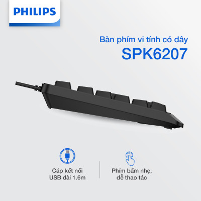 Bàn phím có dây Philips SPK6207 - Hàng chính hãng