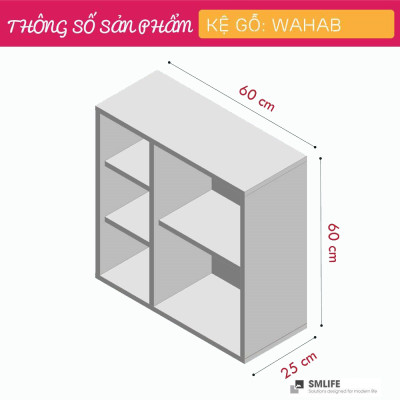 Kệ trang trí gỗ thiết kế mới lạ SMLIFE Wahab