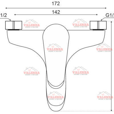 Bộ vòi sen tắm nóng lạnh Valenza 3404 chất liệu đồng thau mạ crom kèm đầy đủ bát sen tắm táp, dây sen tắm inox, cài sen, chân sen-Nước chảy mạnh