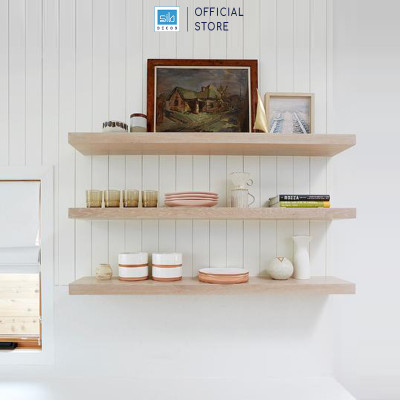 Set 3 Kệ Treo Tường Thanh Ngang Để Sách Và Đồ Trang Trí, Gỗ Chống Ẩm Dày 25mm SIB Decor KT005