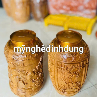 Hộp trà chè gỗ bách xanh lắp đồng cao cấp kt 20×11cm