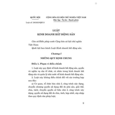 Sách - Luật Kinh Doanh Bất Động Sản Năm 2023 (Sửa Đổi, Bổ Sung Năm 2024) - NXB Chính Trị Quốc Gia