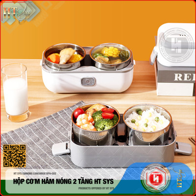 Hộp Cơm Hâm Nóng Cắm Điện HT SYS - COOKING LUNCHBOX DFH C02 - Hộp Cơm Cắm Điện Có Thể Nấu Chín Và Hâm Nóng Thức Ăn - 2 lít,4 Ngăn - Ruột Bằng Inox SUS304 Cao Cấp - Hàng Nhập Khẩu