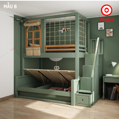 [Miễn phí lắp đặt & vận chuyển] Giường tầng trẻ em thông minh cao cấp 2 tầng Ohaha - GTCC028