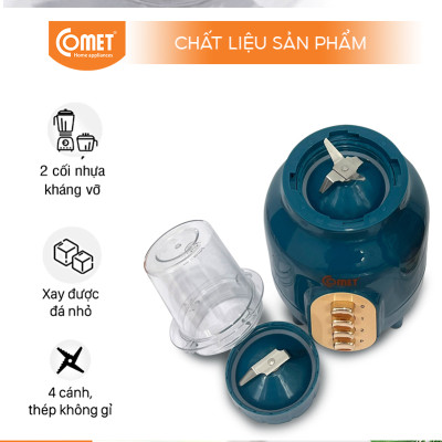 Máy Xay Sinh Tố Comet CM9952 – 450W, Cối Nhựa Kháng Vỡ 1.5L, Lưỡi Dao Inox Sắc Bén - Hàng chính hãng