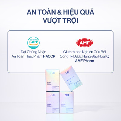Bột Uống Trắng Da Bật Tone GILAA Glow White Premium Glutathione C (3g x 30 gói)