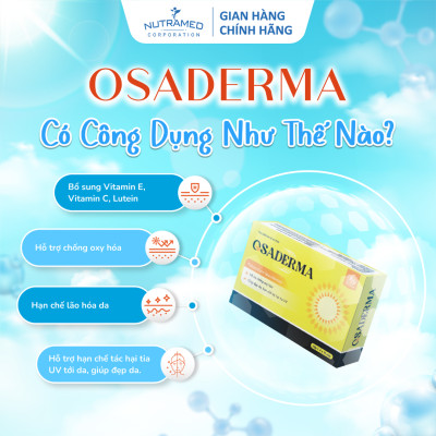 Viên uống Osaderma hỗ trợ chống nắng bảo vệ da sau thủ thuật thẩm mỹ (30 viên) - Nutramed