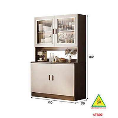 Tủ bếp gia đình gỗ MDF phong cách hiện đại 4TB07 - Nội thất lắp ráp Viendong Adv