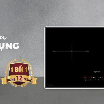 Bếp đôi điện từ Nagakawa UltraSlim NK2C29MB - Hàng Chính Hãng